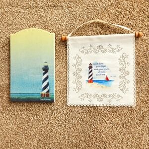 Lighthouse Dry Erase Board and Hanging Lace Lighthouse.